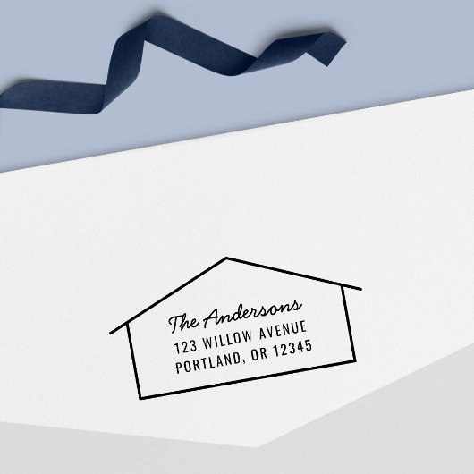 House Silhouette Modern Return Address Zelfinktende Stempel