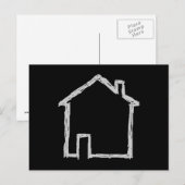 House Sketch. Grijs en zwart. Briefkaart (Voorkant / Achterkant)