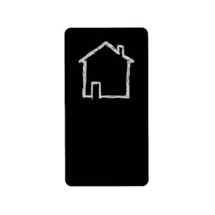 House Sketch. Grijs en zwart. Etiket