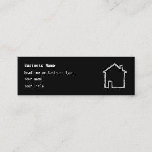 House Sketch. Grijs en zwart. Mini Visitekaartje