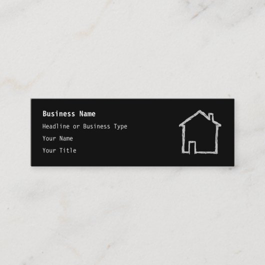 House Sketch. Grijs en zwart. Mini Visitekaartje (Voorkant)