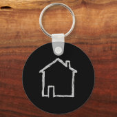 House Sketch. Grijs en zwart. Sleutelhanger (Voorkant)