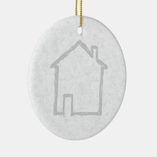 House Sketch. Grijs. Keramisch Ornament (Rechts)