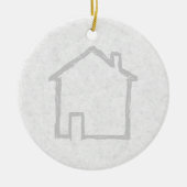 House Sketch. Grijs. Keramisch Ornament (Voorkant)