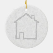 House Sketch. Grijs. Keramisch Ornament (Achterkant)