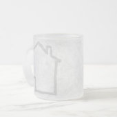 House Sketch. Grijs. Matglas Koffiemok (Voorkant links)
