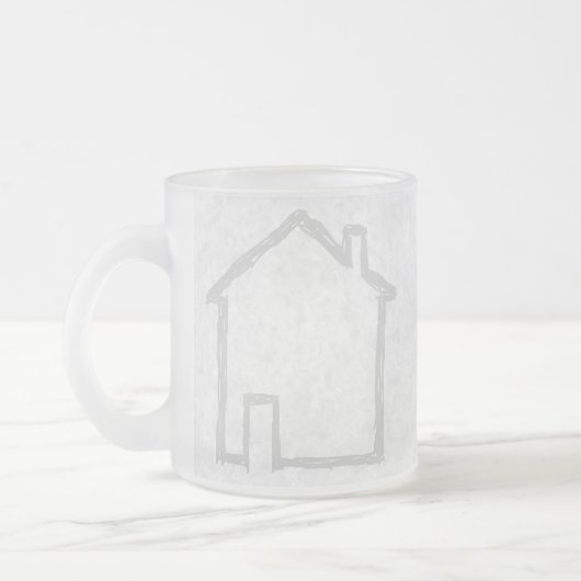 House Sketch. Grijs. Matglas Koffiemok (Links)