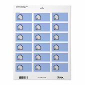 House Sketch. Zwart en blauw. Etiket (Full Sheet)