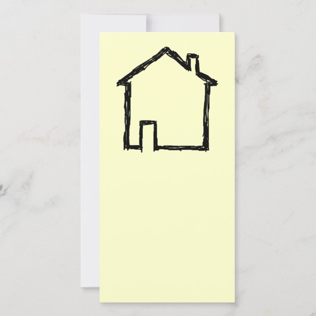House Sketch. Zwart en crème. (Voorkant)