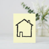 House Sketch. Zwart en crème. Briefkaart (Staand voorkant)