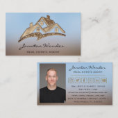 House Social Media Logo Real Estate Agent Foto Visitekaartje (Voorkant / Achterkant)