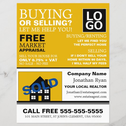 House Sold, Realtor, Estate Agent Adverteren Flyer (Voorkant)