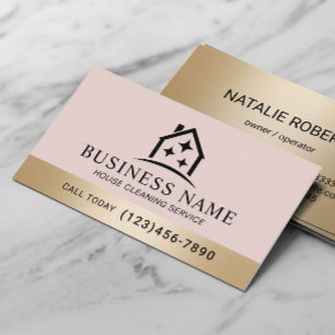 House Sparkles Logo Blush Roze Schoonmaakdienst  Visitekaartje