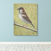 House Sparrow 2008 Canvas Afdruk (Insitu (Houten vloer))