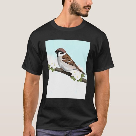 House Sparrow Bird Bird Bird Birdwatcher Biologi T-shirt (Voorkant)