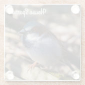 House Sparrow Glazen Onderzetter (Achterkant)