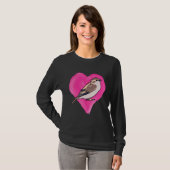 House Sparrow Heart Design Bird Love House Sparrow T-shirt (Voorkant volledig)