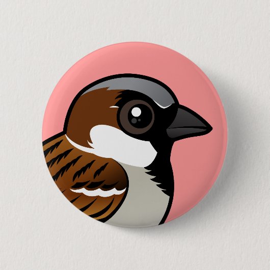 House Sparrow Ronde Button 5,7 Cm (Voorkant)