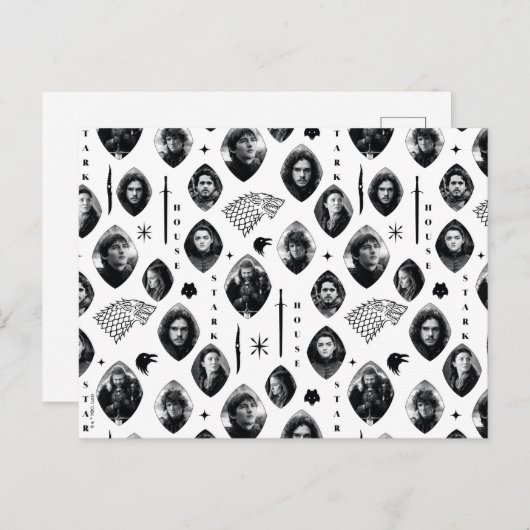 House Stark Icons & Portraits Pattern Briefkaart (Voorkant / Achterkant)