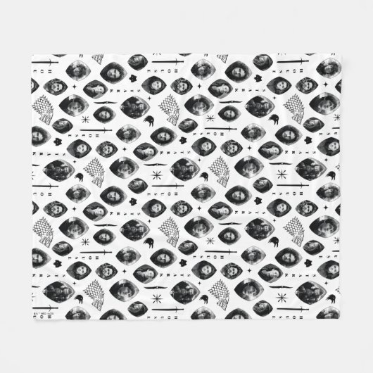 House Stark Icons & Portraits Pattern Fleece Deken (Voorkant (Horizontaal))
