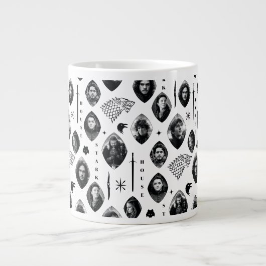 House Stark Icons & Portraits Pattern Grote Koffiekop (Voorkant)