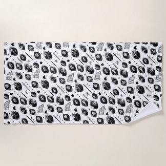 House Stark Icons & Portraits Pattern Strandlaken