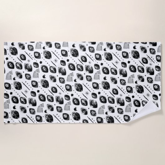 House Stark Icons & Portraits Pattern Strandlaken (Voorkant)