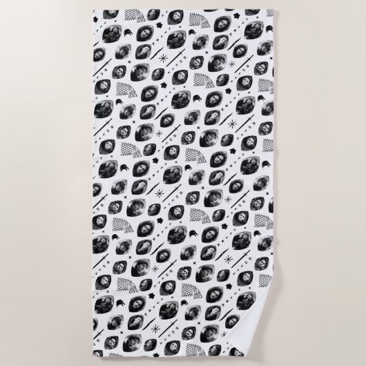 House Stark Icons & Portraits Pattern Strandlaken (Voorkant)