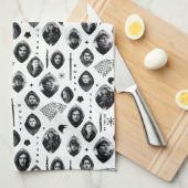 House Stark Icons & Portraits Pattern Theedoek (Quarter Fold)
