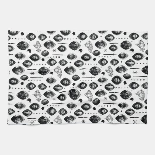 House Stark Icons & Portraits Pattern Theedoek (Horizontaal)