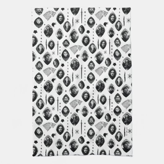 House Stark Icons & Portraits Pattern Theedoek (Verticaal)