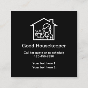 House Symbol Cleaning Service Vierkante Visitekaartje