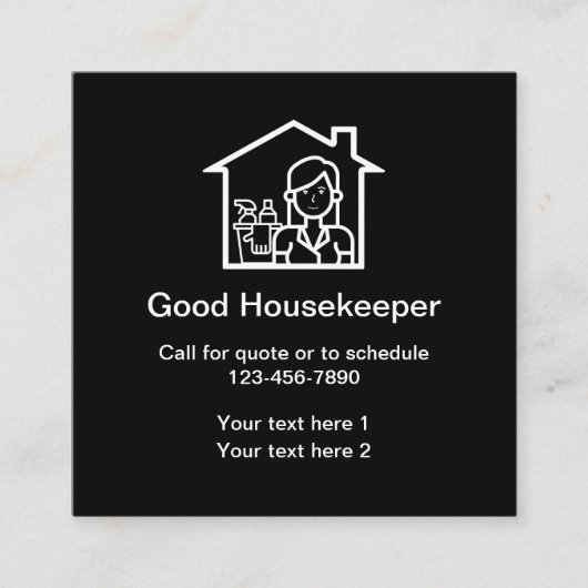 House Symbol Cleaning Service Vierkante Visitekaartje (Voorkant)