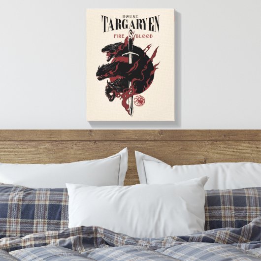 House Targaryen - Fire & Blood Canvas Afdruk (Insitu (Slaapkamer))