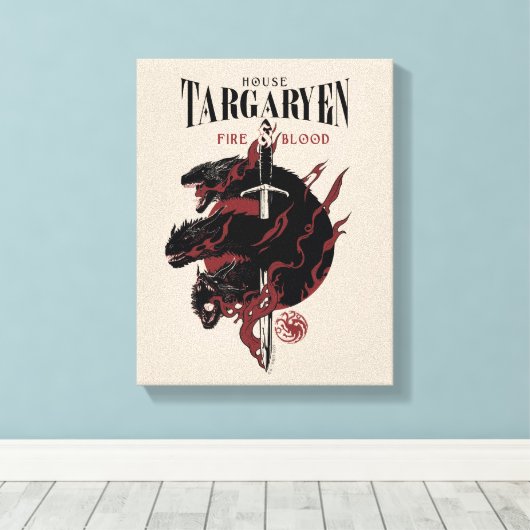 House Targaryen - Fire & Blood Canvas Afdruk (Insitu (Houten vloer))