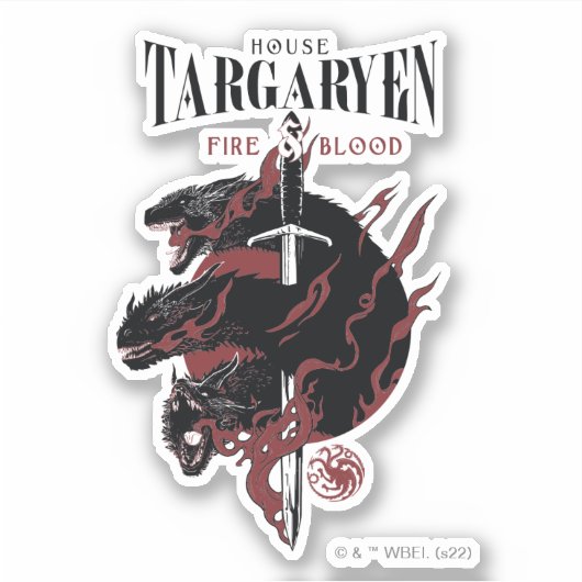 House Targaryen - Fire & Blood Sticker (Voorkant)