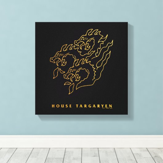 House Targaryen Icon Canvas Afdruk (Insitu (Houten vloer))
