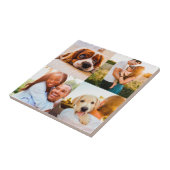 House Tegel Uw 4 foto's Collage Edge-afdrukken Tegeltje (Zijkant)