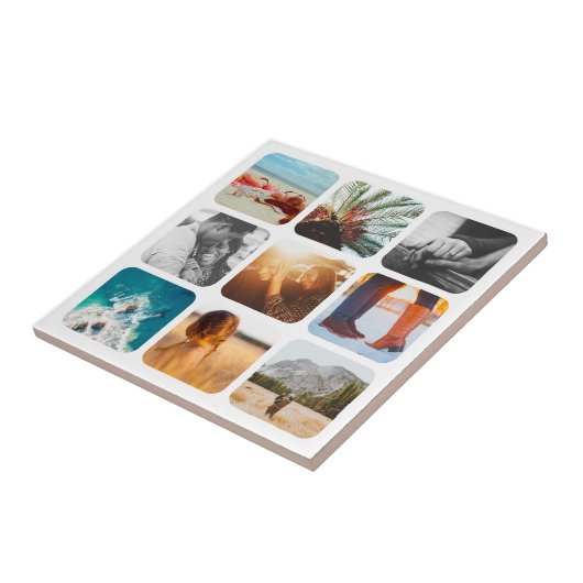 House Tile 9 Photo Template Grid Rond Lijst Tegeltje (Zijkant)