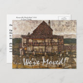 House w Shingle Roof by Schiele, Change of Address Aankondigingskaart (Voorkant / Achterkant)