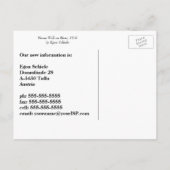 House Wall aan de rivier door Schiele, adreswijzig Aankondigingskaart (Achterkant)