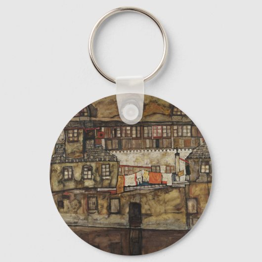 House Wall op de rivier de Egon Schiele Sleutelhanger (Achterkant)