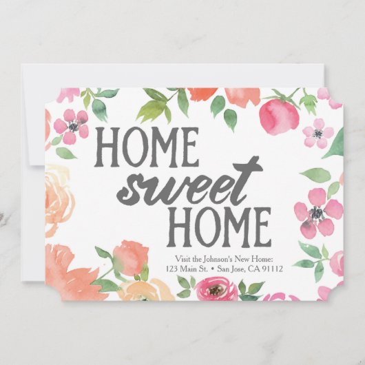 House Warming 5x7 Uitnodiging (Home Sweet Home) (Voorkant)