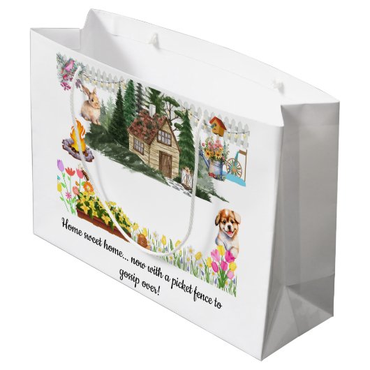 House warming cadeau tas aanpasbaar groot cadeauzakje (Achterkant Gekanteld)