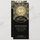 House Warming  Gold OM Party Invitation Kaart (Voorkant / Achterkant)