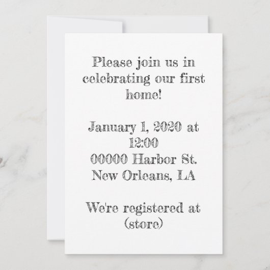 House Warming Invitation (Achterkant)