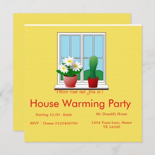 House Warming Invitation Kaart (Voorkant / Achterkant)