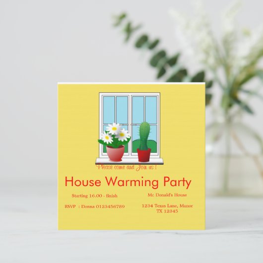 House Warming Invitation Kaart (Staand voorkant)