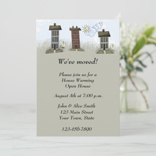 House Warming Invitation Kaart (Staand voorkant)