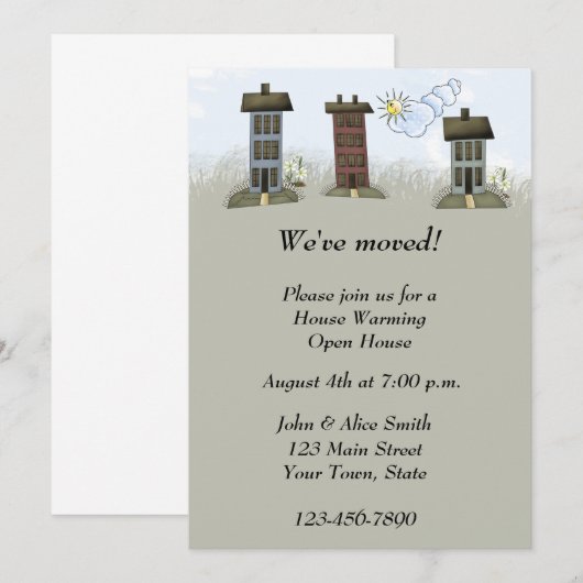 House Warming Invitation Kaart (Voorkant / Achterkant)